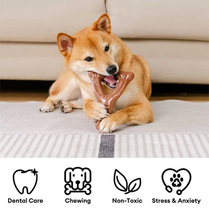 Teething Bones Dog Chew Toy - Bacon-Flavored