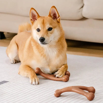 Teething Bones Dog Chew Toy - Bacon-Flavored
